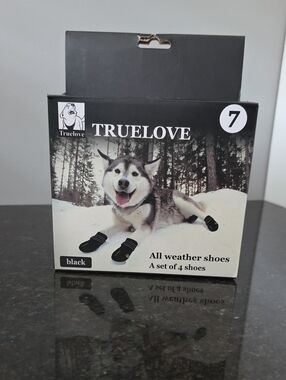 Truelove Black All-Weather Dog Boots - Set of 4